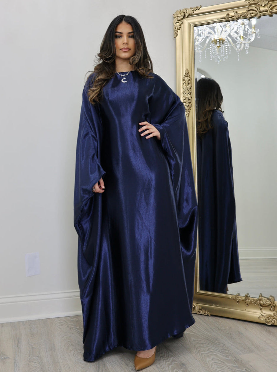 Luxury Silk Butterfly Abaya Cream - Nour Modesty