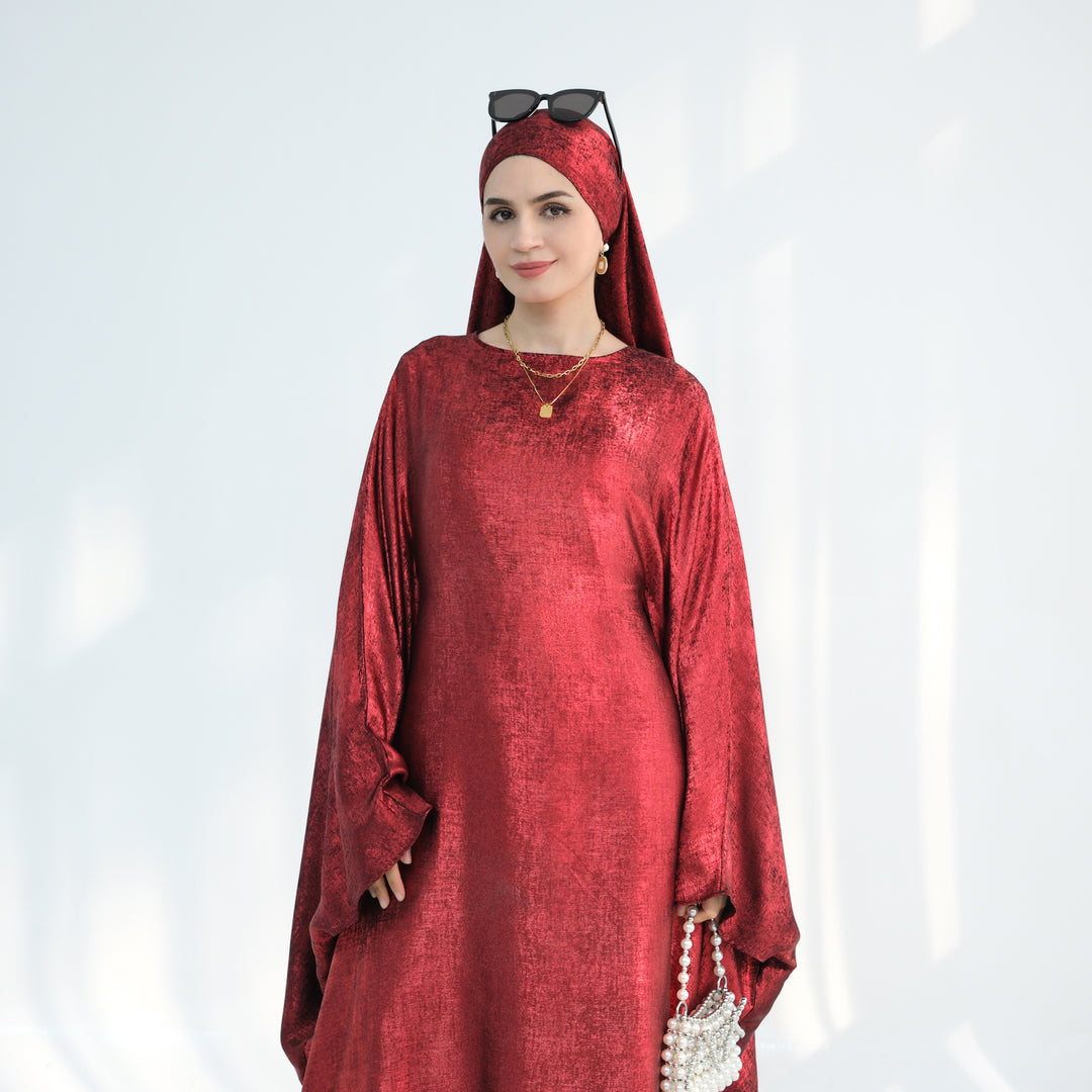 Luxury Butterfly Abaya - Red - Nour Modesty