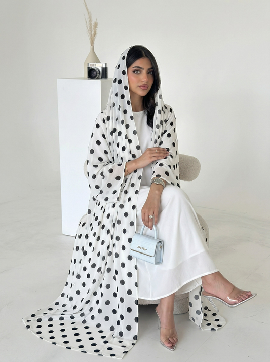 Polka Dot Abaya Set