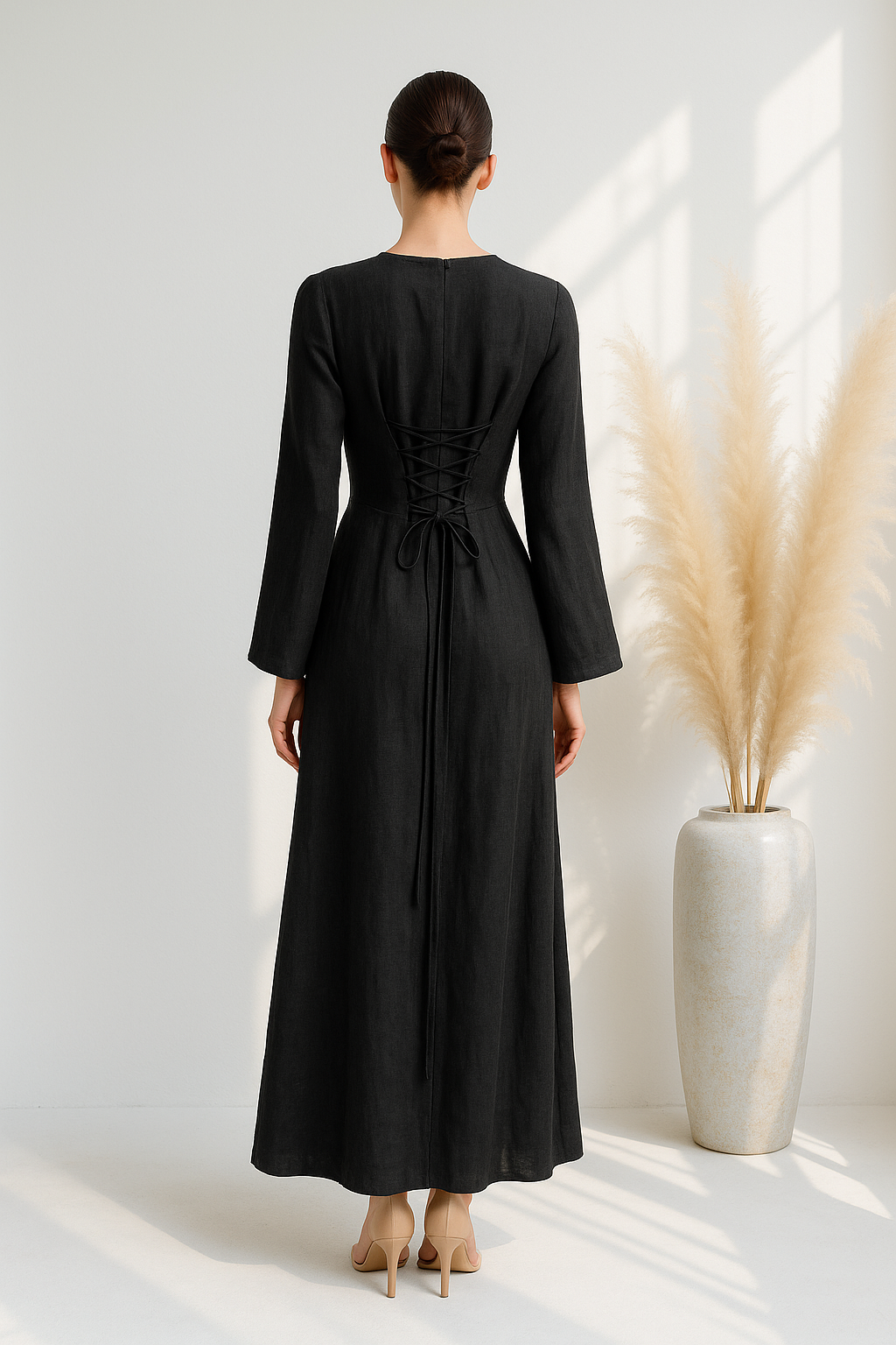 Zari Linen Dress - Nour Modesty