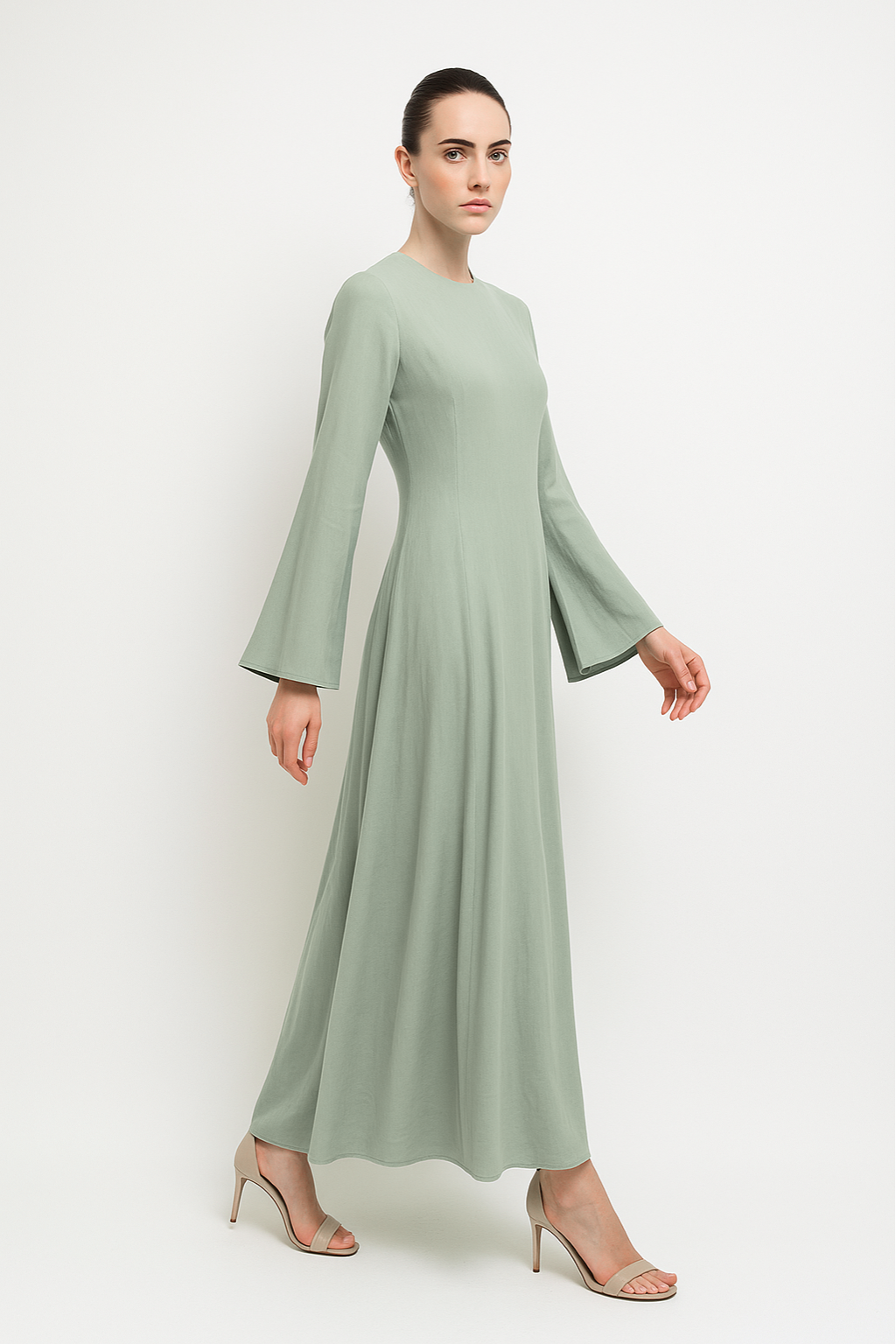 linen dress near me Timeless Oatmeal Midi | Trendy Women's Dresses The Rosalie Linen Dress Cottagecore Linen Dress ROSELIE, Romantic