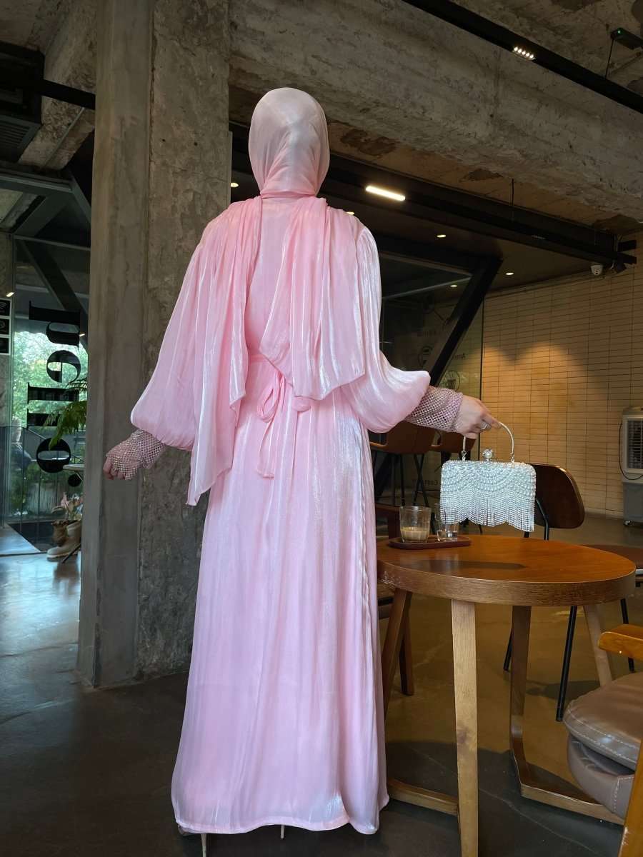 Luxury 4 PC Shiny Organza Abaya Set