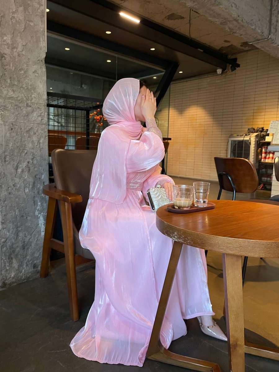 Luxury 4 PC Shiny Organza Abaya Set