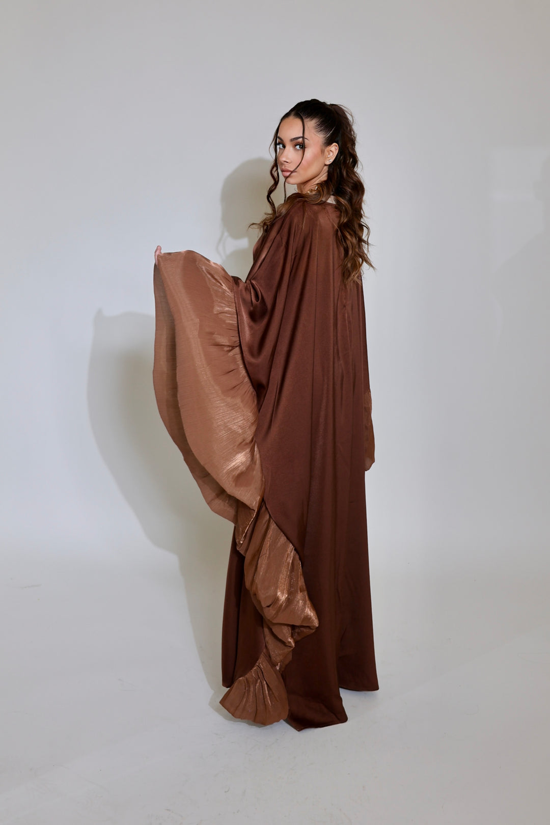 Luxury Silk Organza Butterfly Abaya - Black - Nour Modesty