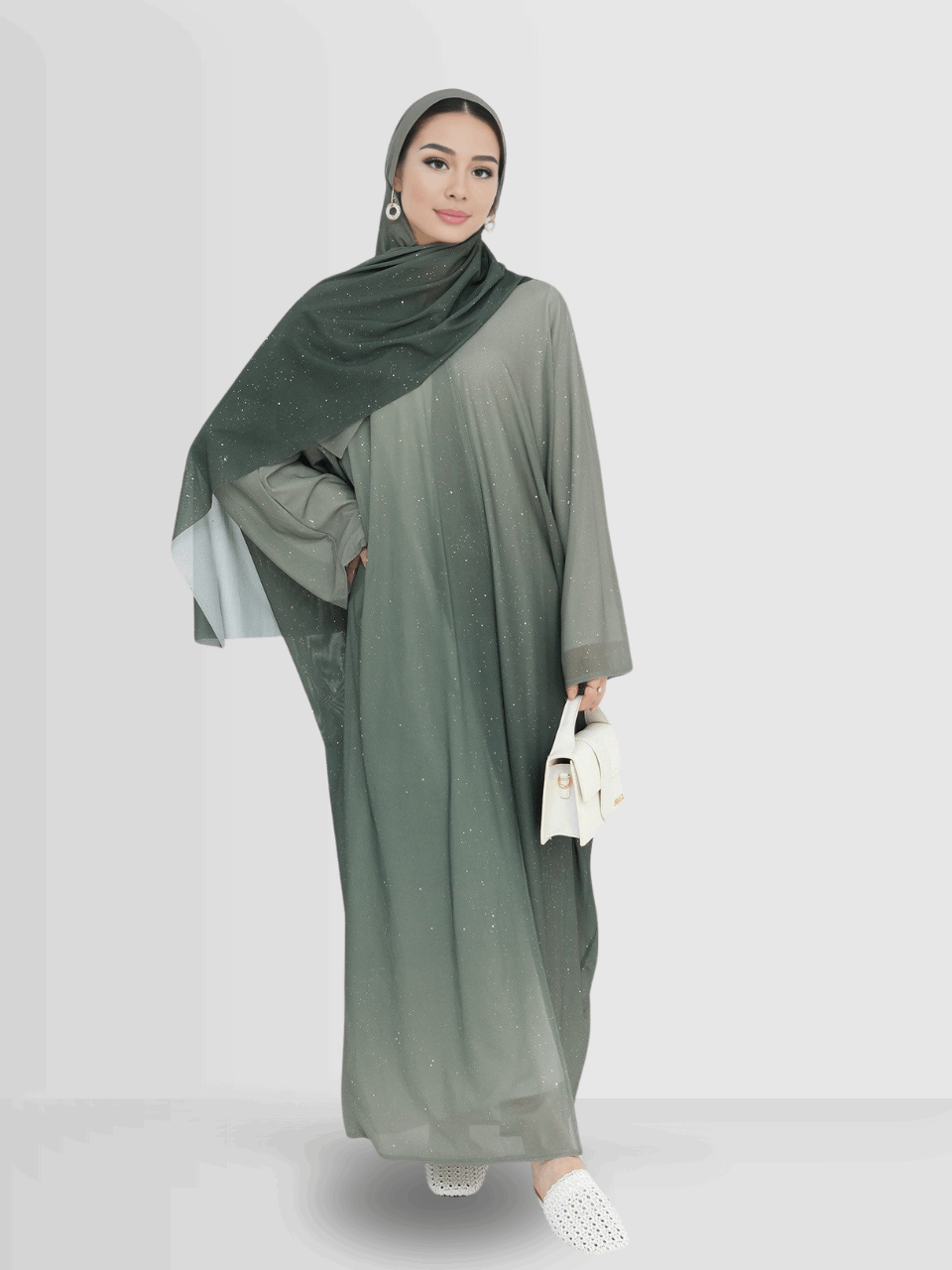 Ombre Sparkly Abaya + Hijab Set