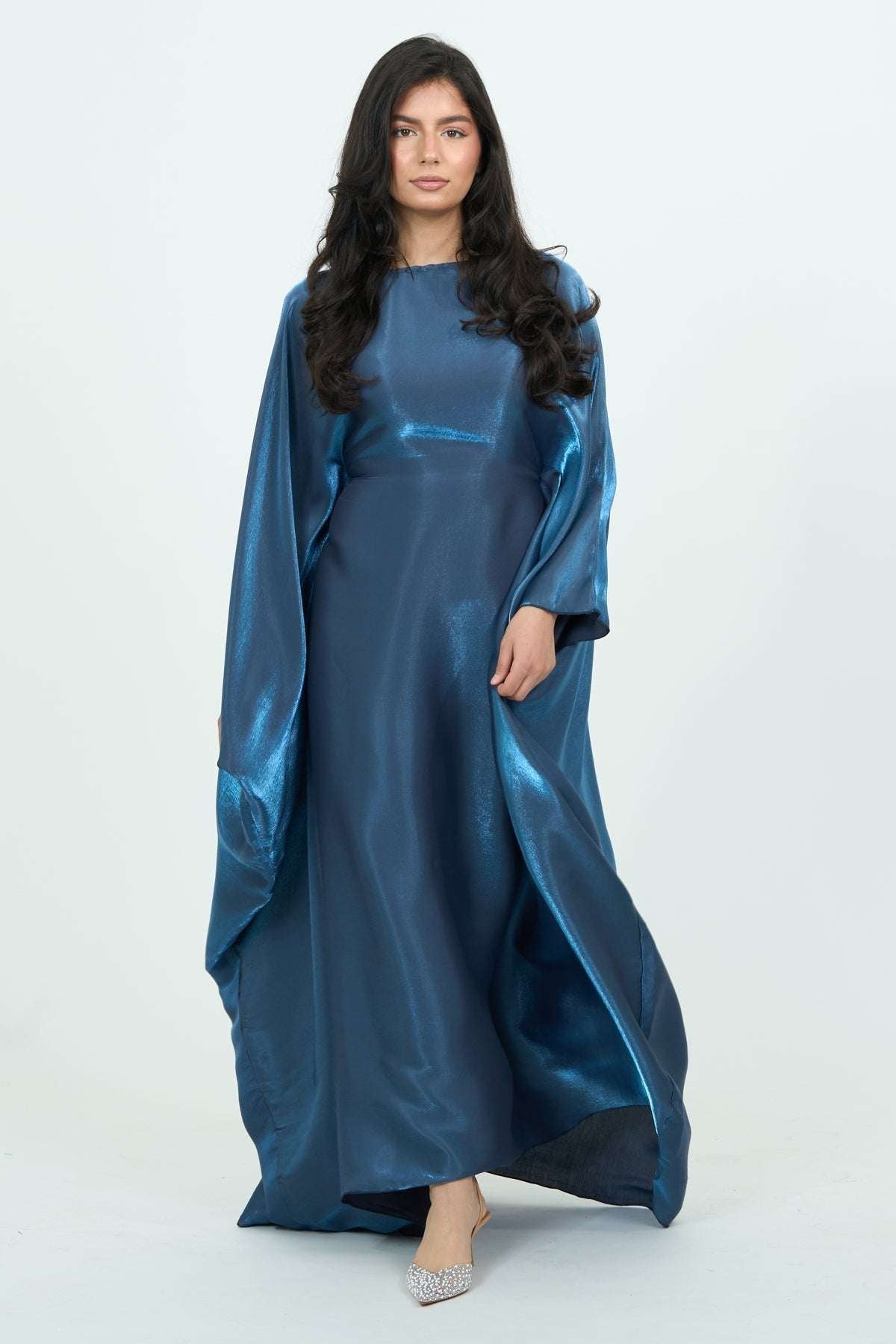 Shimmer Butterfly Abaya Cream