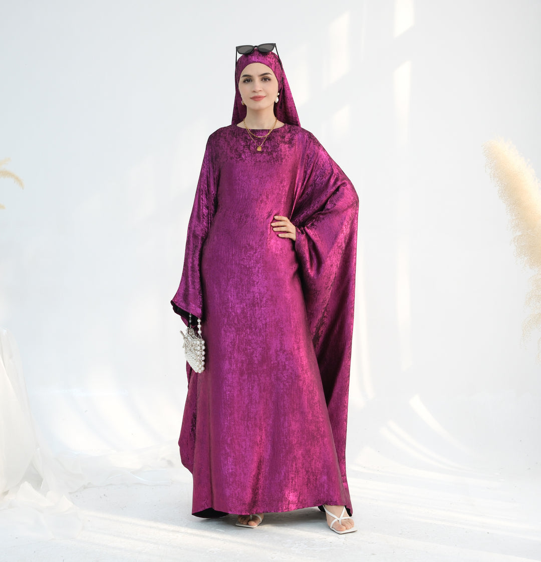 Luxury Butterfly Abaya - Red - Nour Modesty