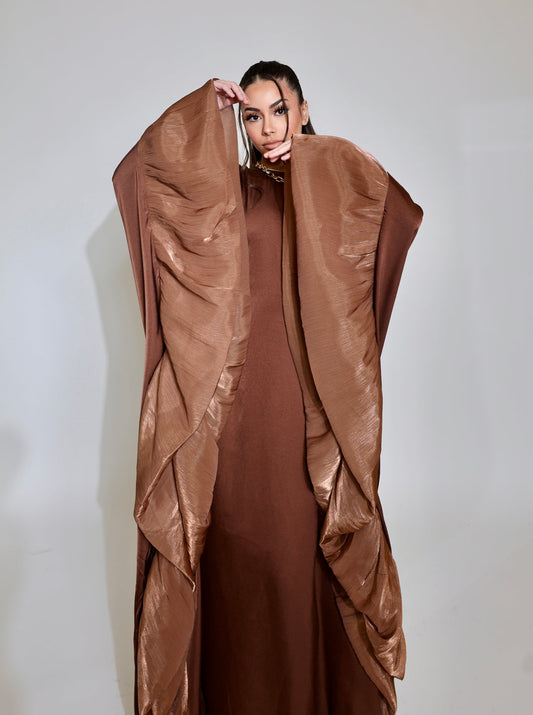 Luxury Silk Organza Butterfly Abaya - Black - Nour Modesty