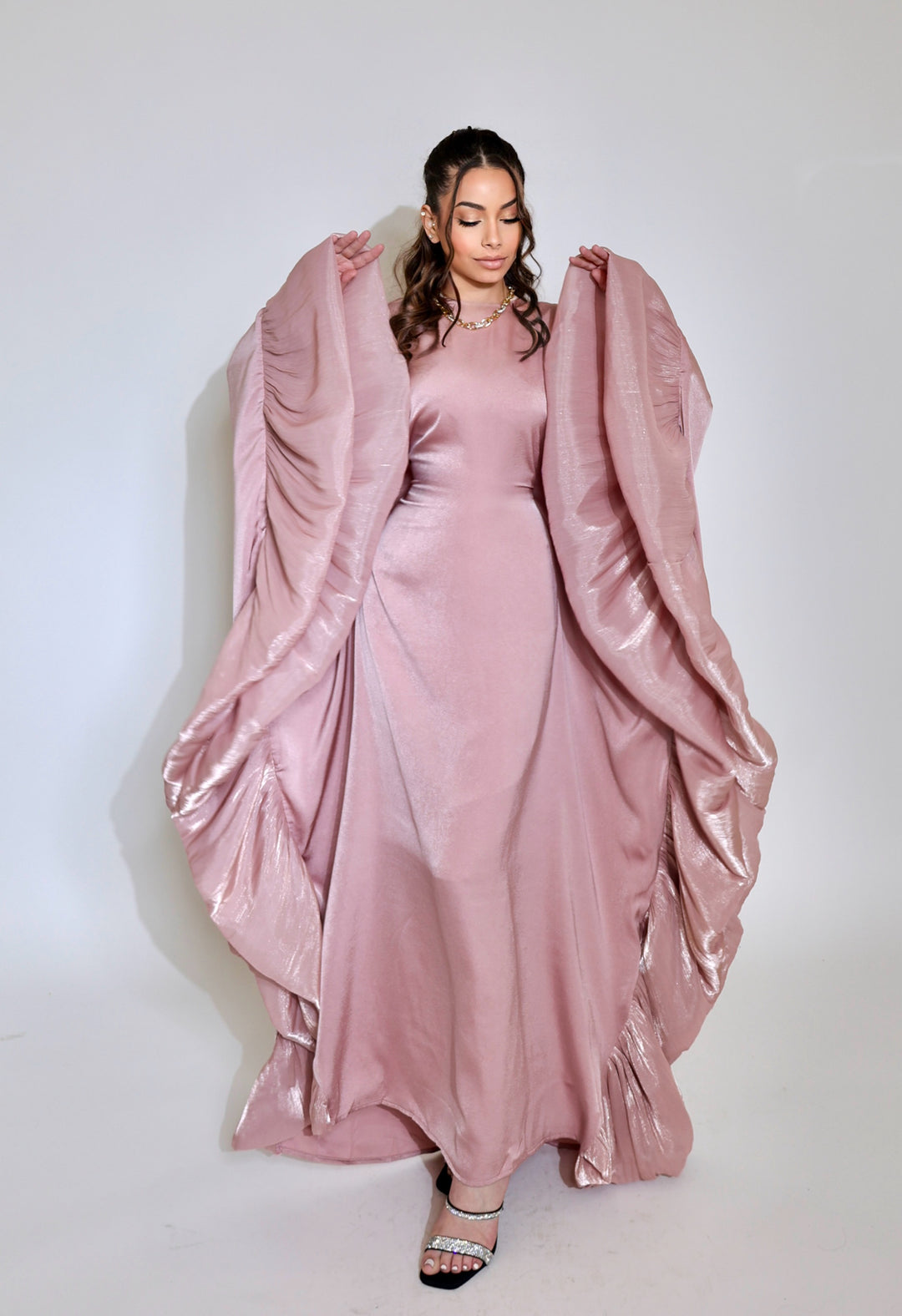 Luxury Silk Organza Butterfly Abaya - Black - Nour Modesty