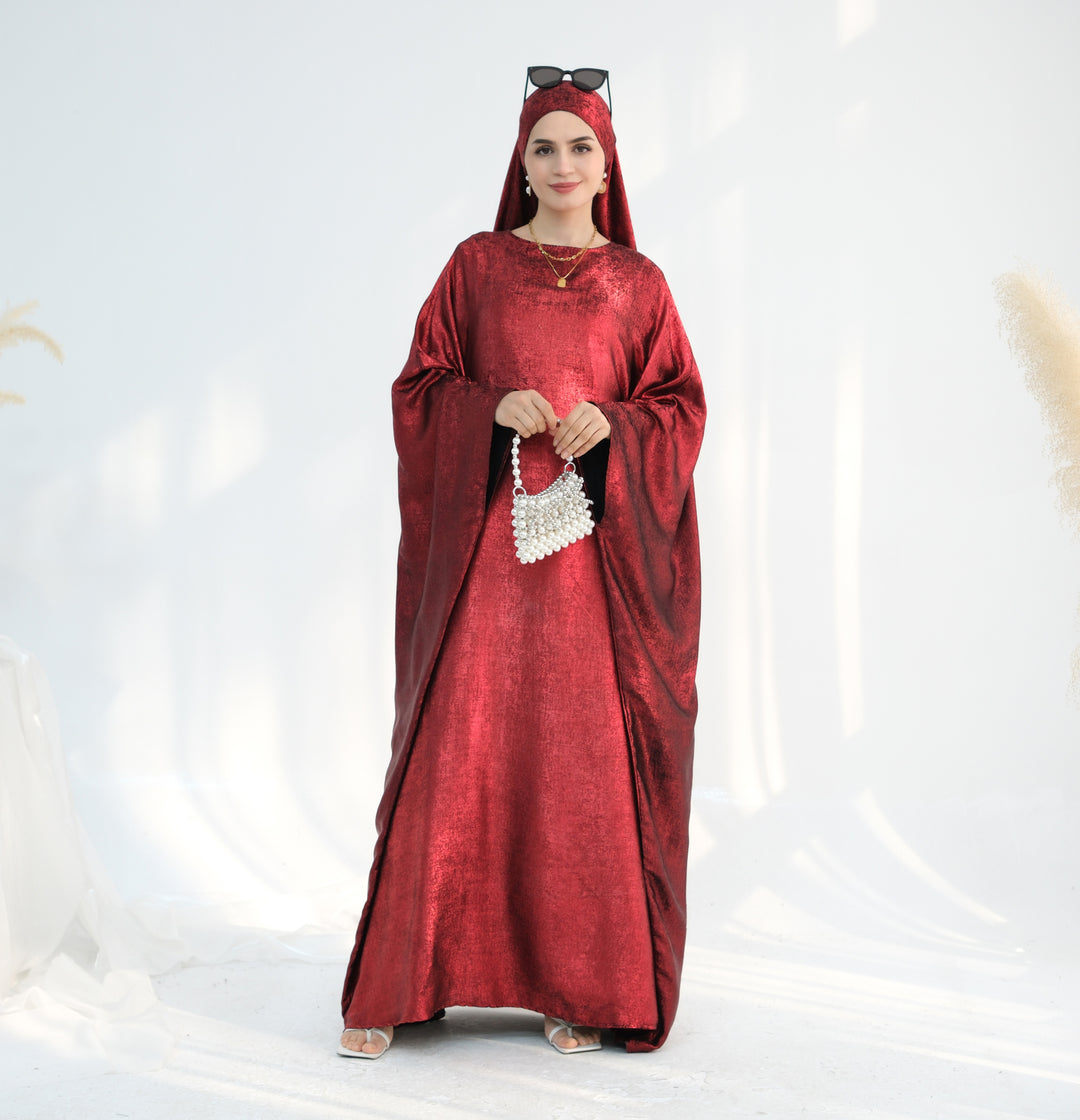 Luxury Butterfly Abaya - Red - Nour Modesty
