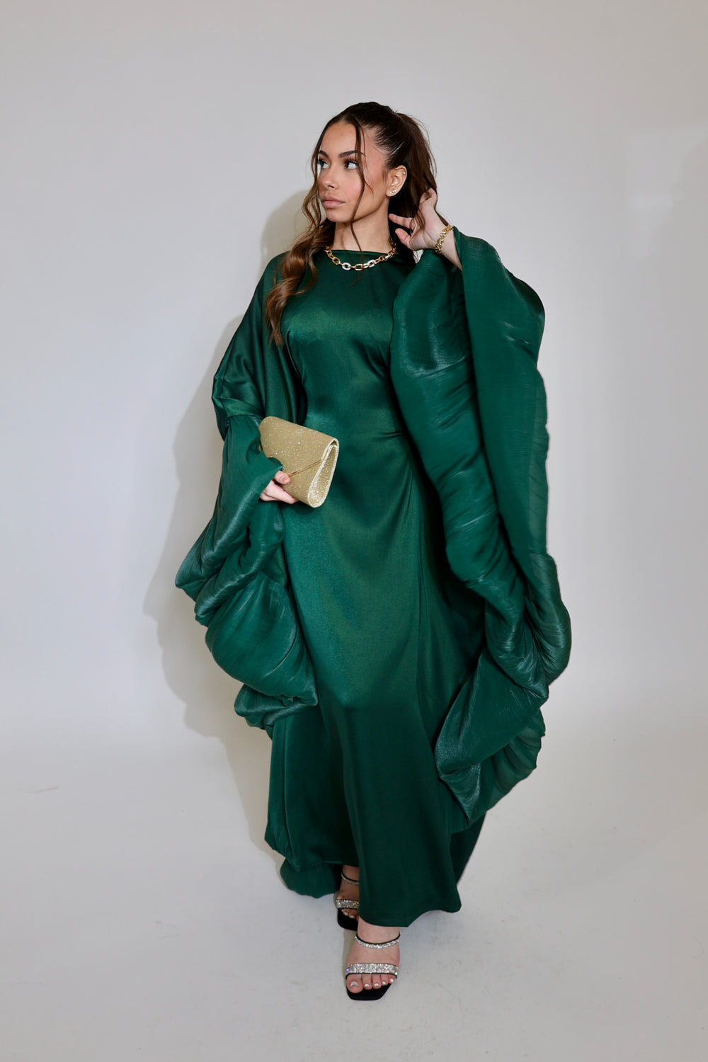Luxury Silk Organza Butterfly Abaya - Black - Nour Modesty