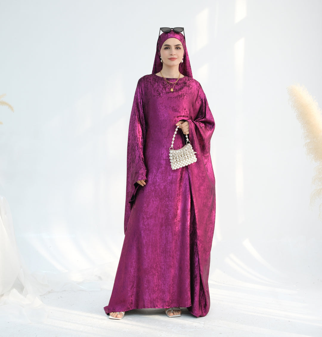 Luxury Butterfly Abaya - Red - Nour Modesty