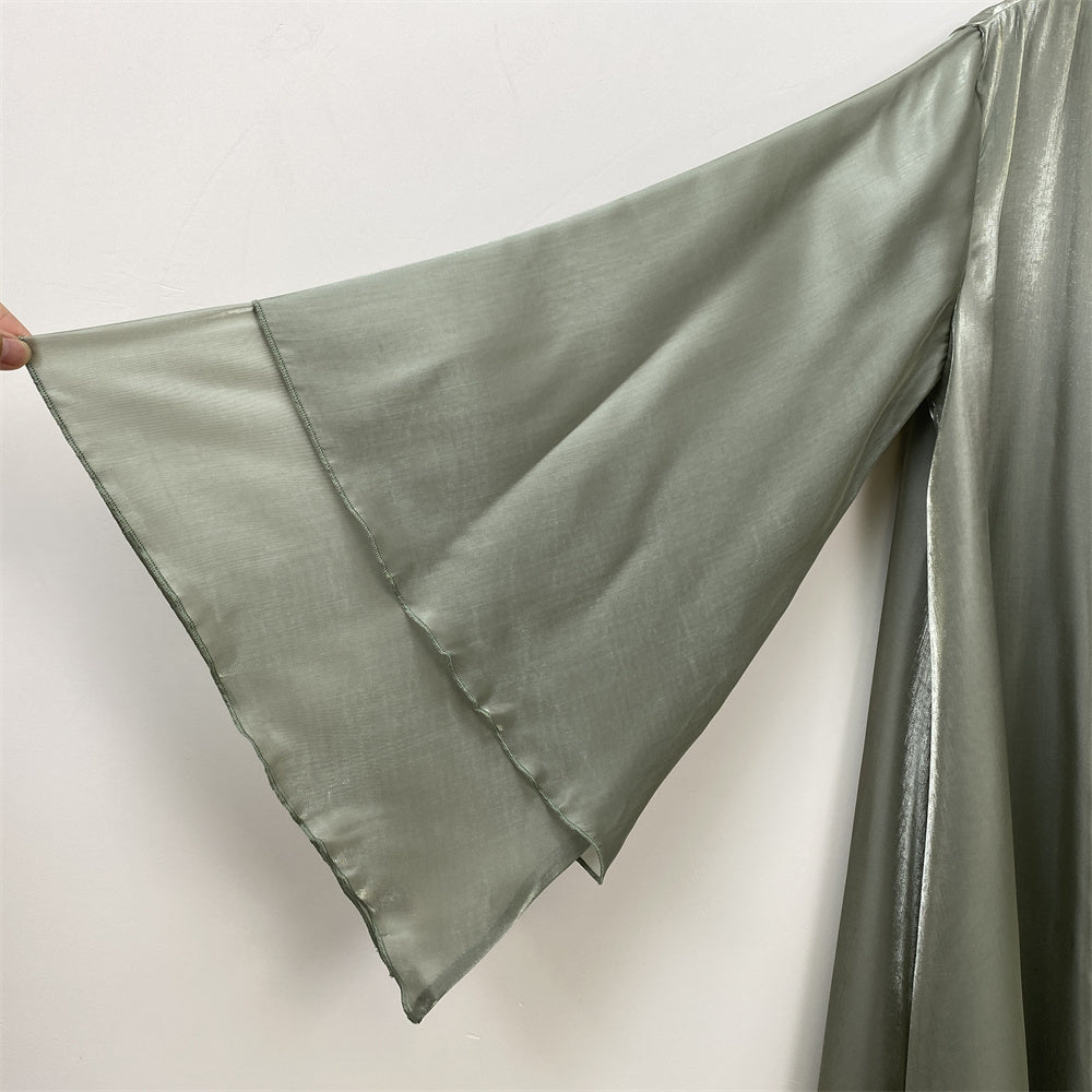 Organza Abaya Set - Sage Green - Nour Modesty