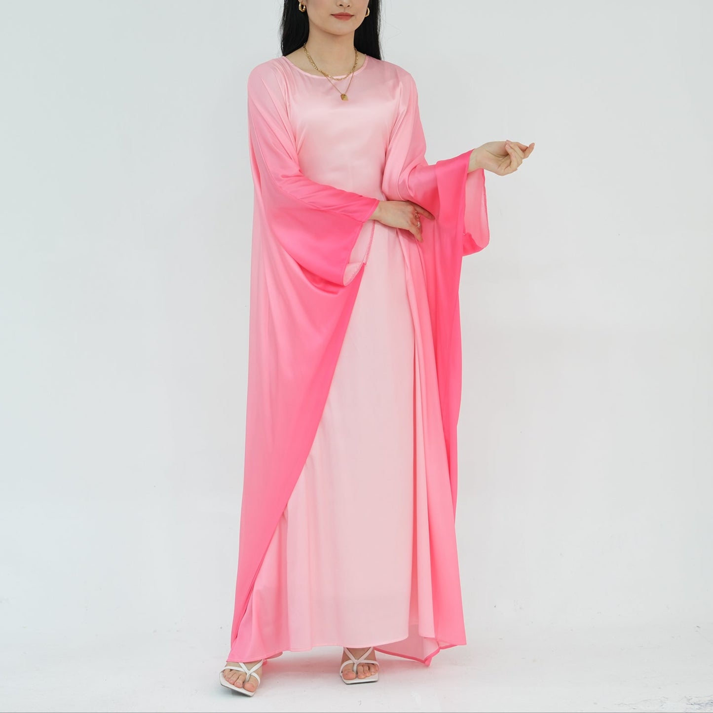 Luxury Ombre Butterfly Abaya - Blue - Nour Modesty