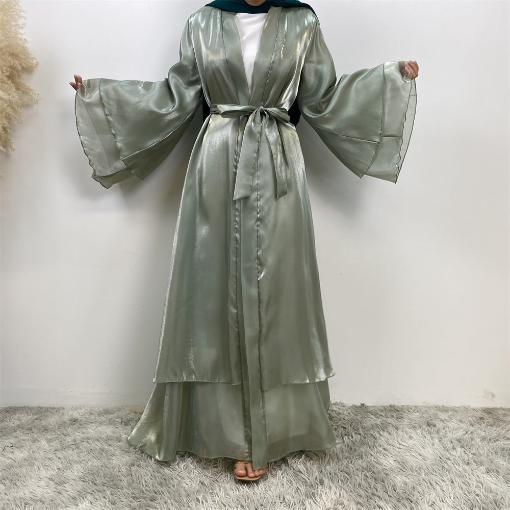 Organza Abaya Set - Sage Green - Nour Modesty