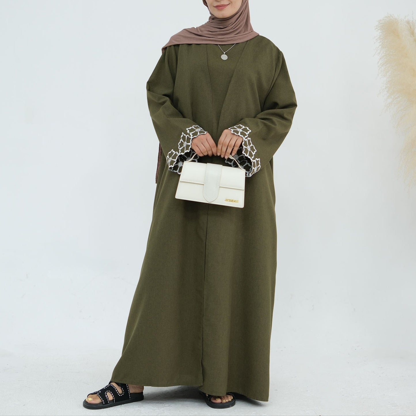 Noor Linen Abaya Set - Black - Nour Modesty
