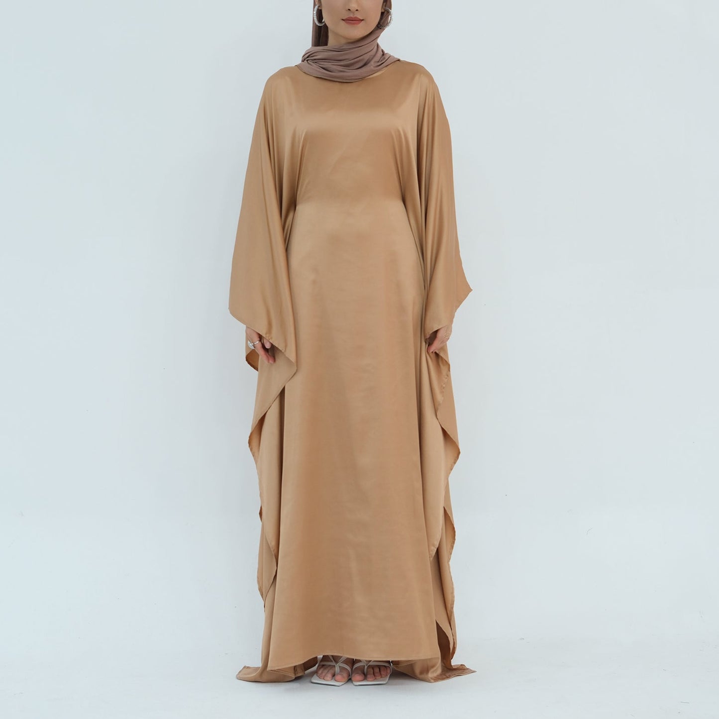Luxury Silk Butterfly Abaya - Pink - Nour Modesty