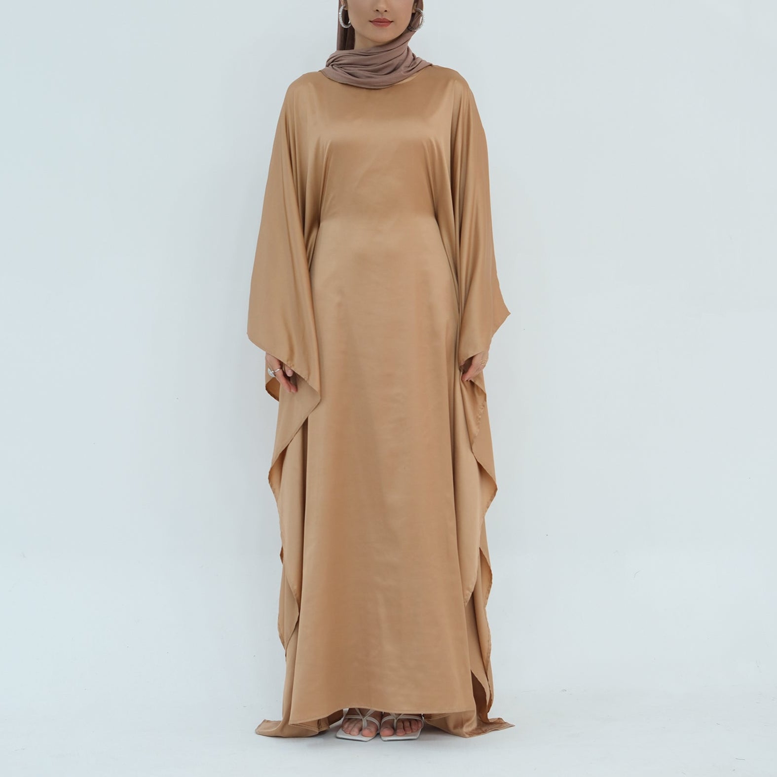 Luxury Silk Butterfly Abaya - Pink - Nour Modesty