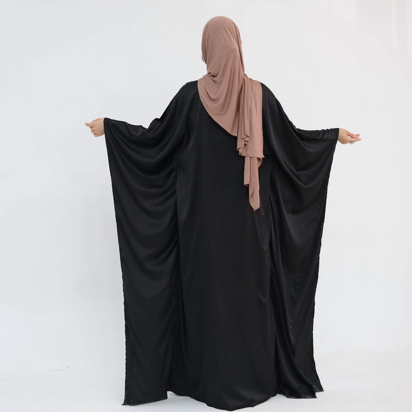 Luxury Silk Butterfly Abaya - Pink - Nour Modesty