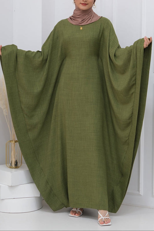 Linen Butterfly Abaya - Nour Modesty