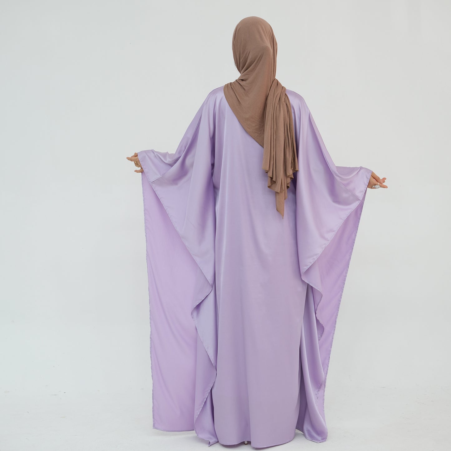 Luxury Silk Butterfly Abaya - Pink - Nour Modesty