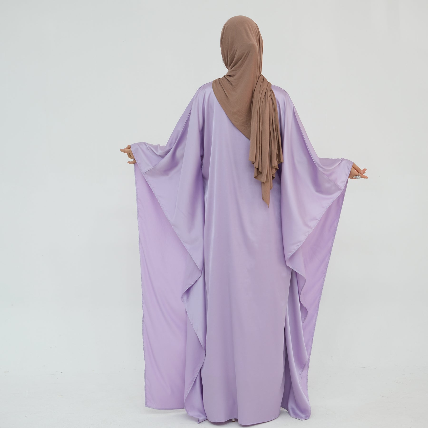Luxury Silk Butterfly Abaya - Pink - Nour Modesty
