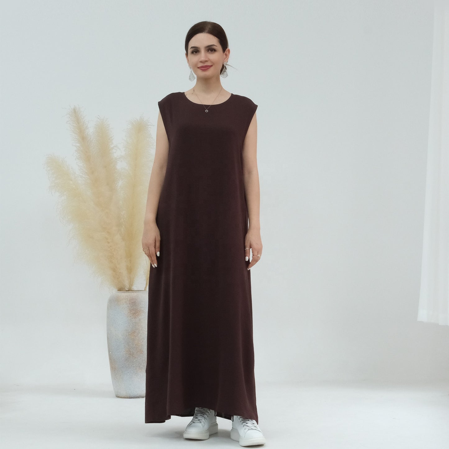 Abaya Inner Slip Dress - Beige - Nour Modesty