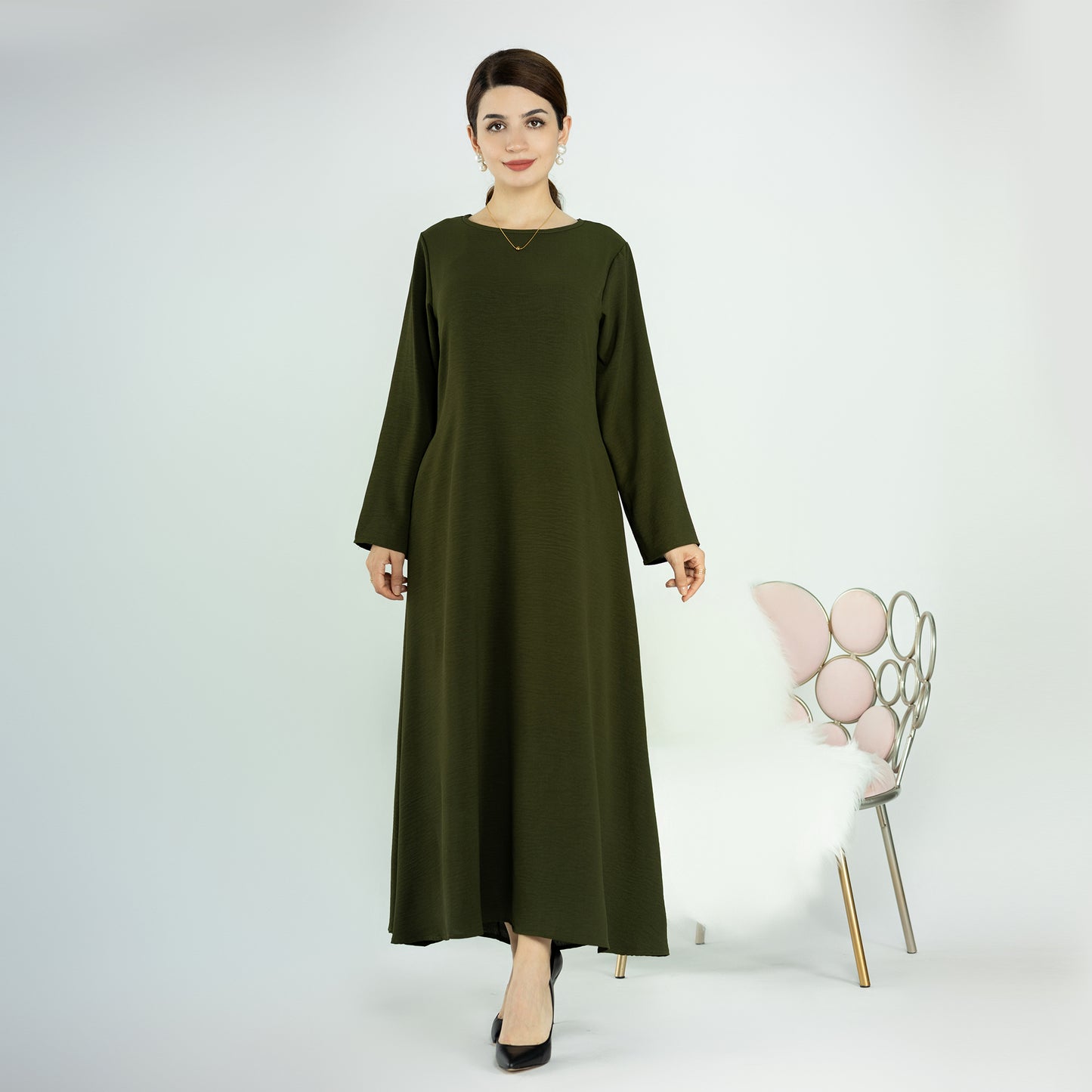 Abaya Inner Slip Dress - Army Green - Nour Modesty