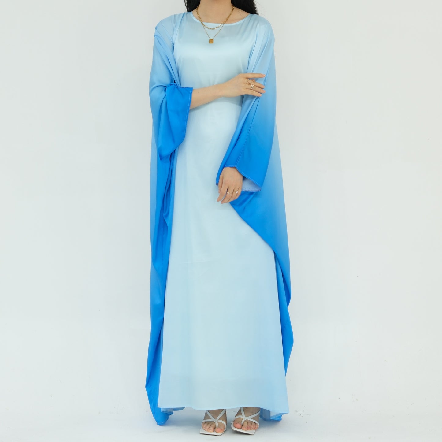 Luxury Ombre Butterfly Abaya - Blue - Nour Modesty