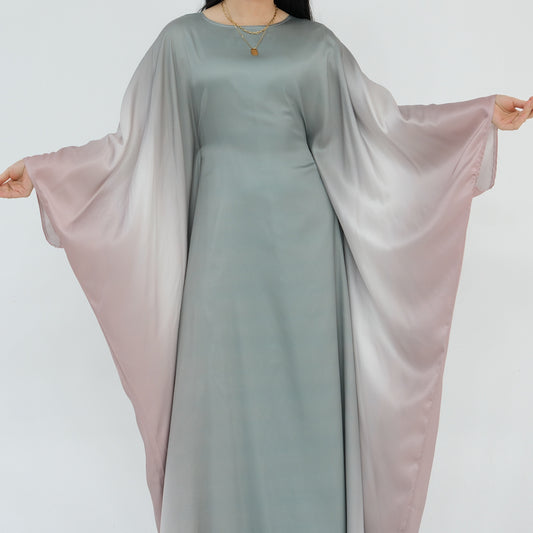 Luxury Ombre Butterfly Abaya - Blue - Nour Modesty