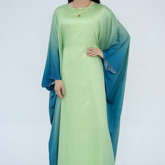 Luxury Ombre Butterfly Abaya - Blue - Nour Modesty