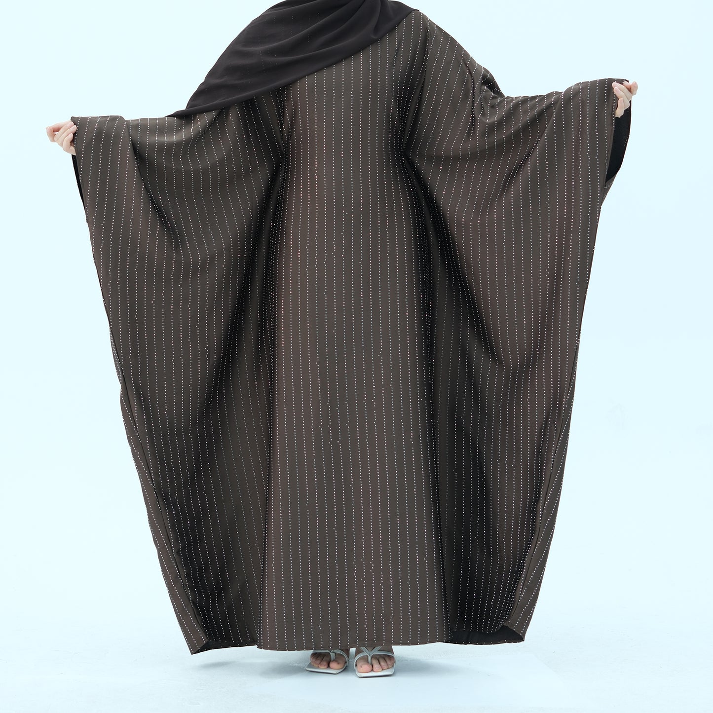 Rhinestone Butterfly Abaya Blue
