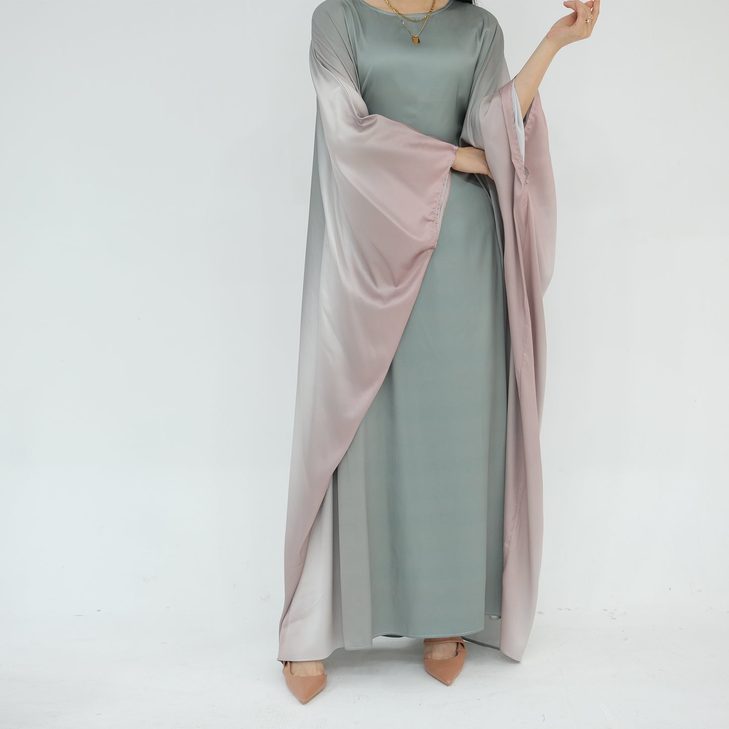 Luxury Ombre Butterfly Abaya - Blue - Nour Modesty