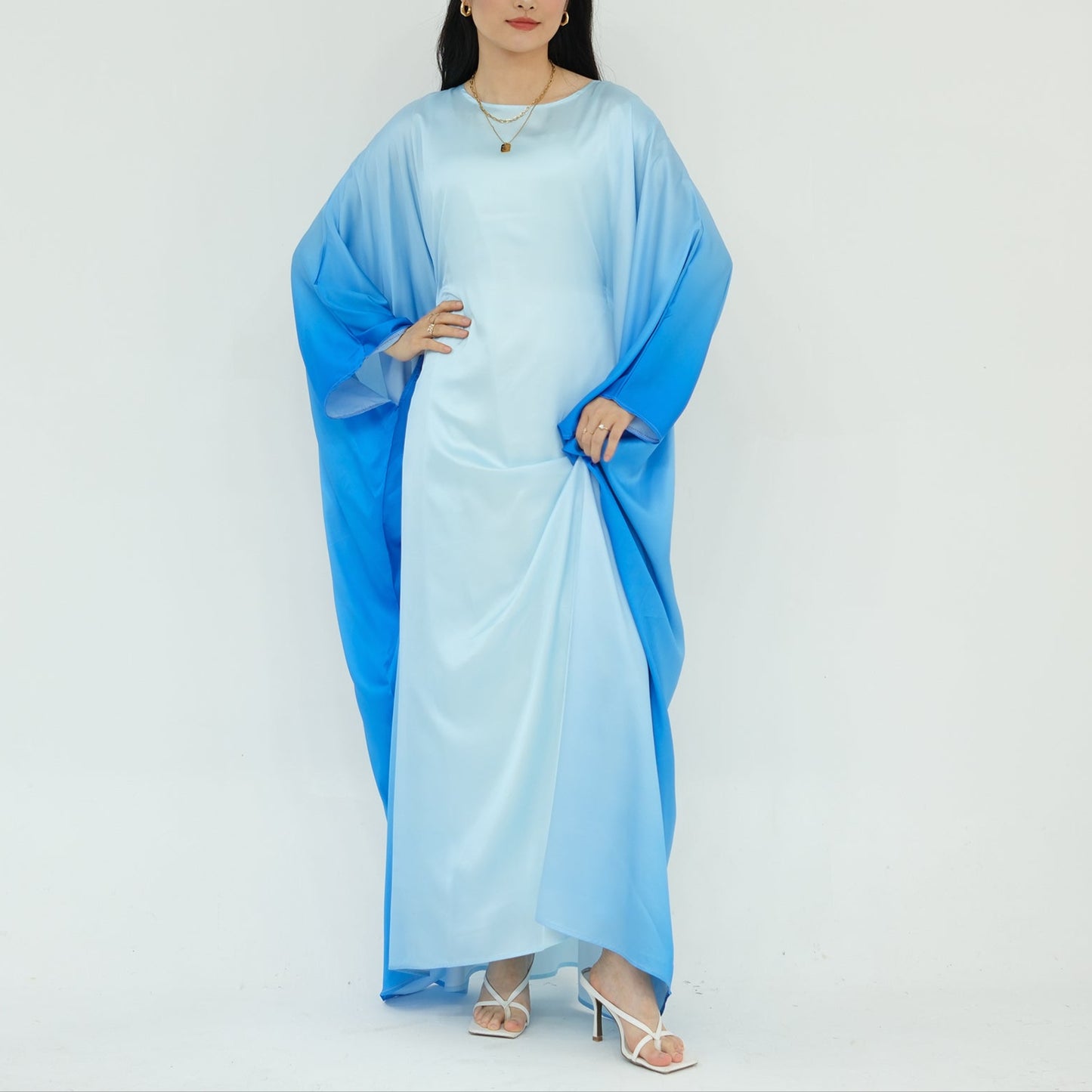 Luxury Ombre Butterfly Abaya - Green - Nour Modesty