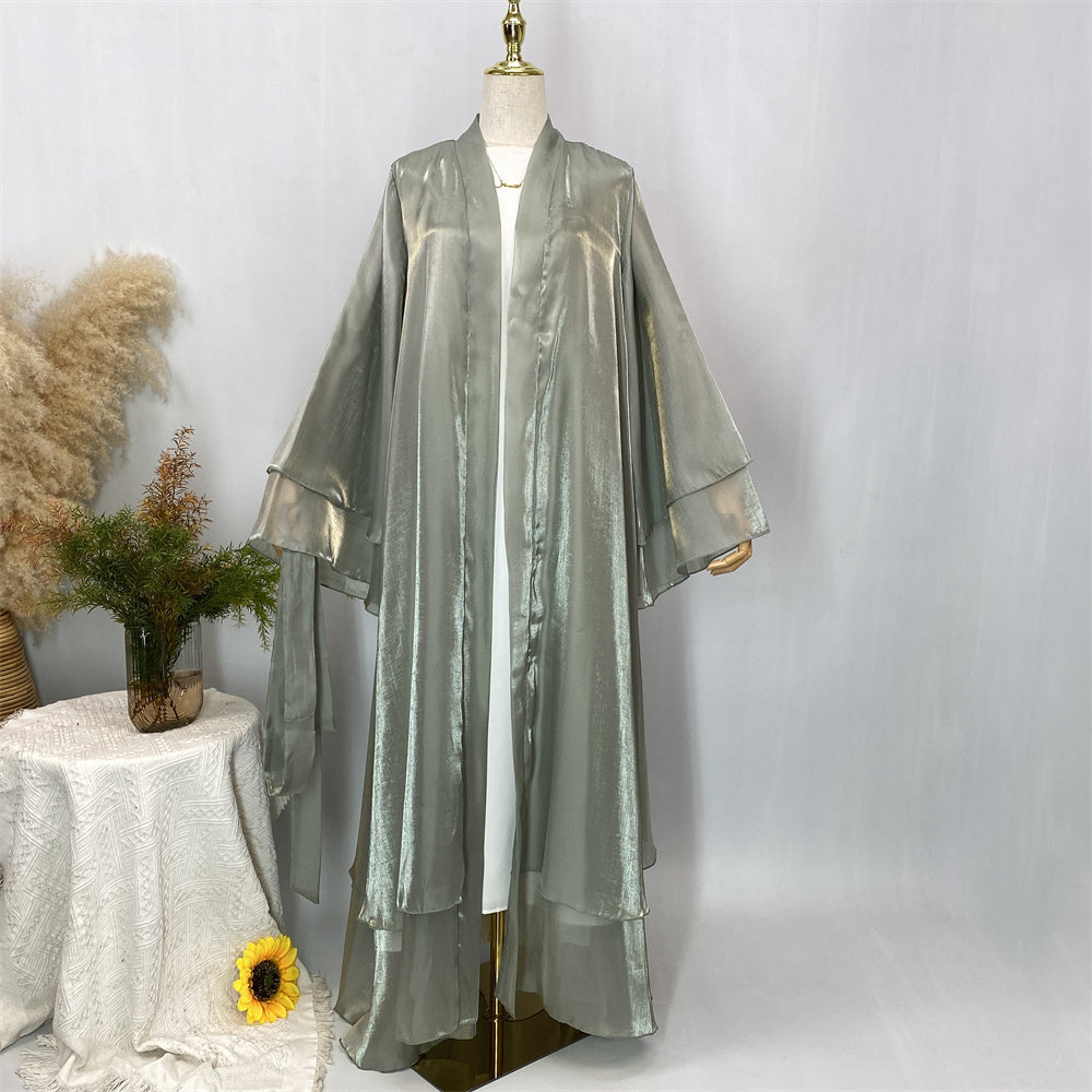 Organza Abaya Set - Sage Green - Nour Modesty