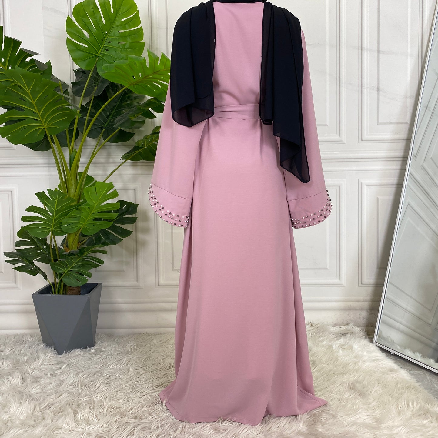 Luxury Beaded Open Abaya