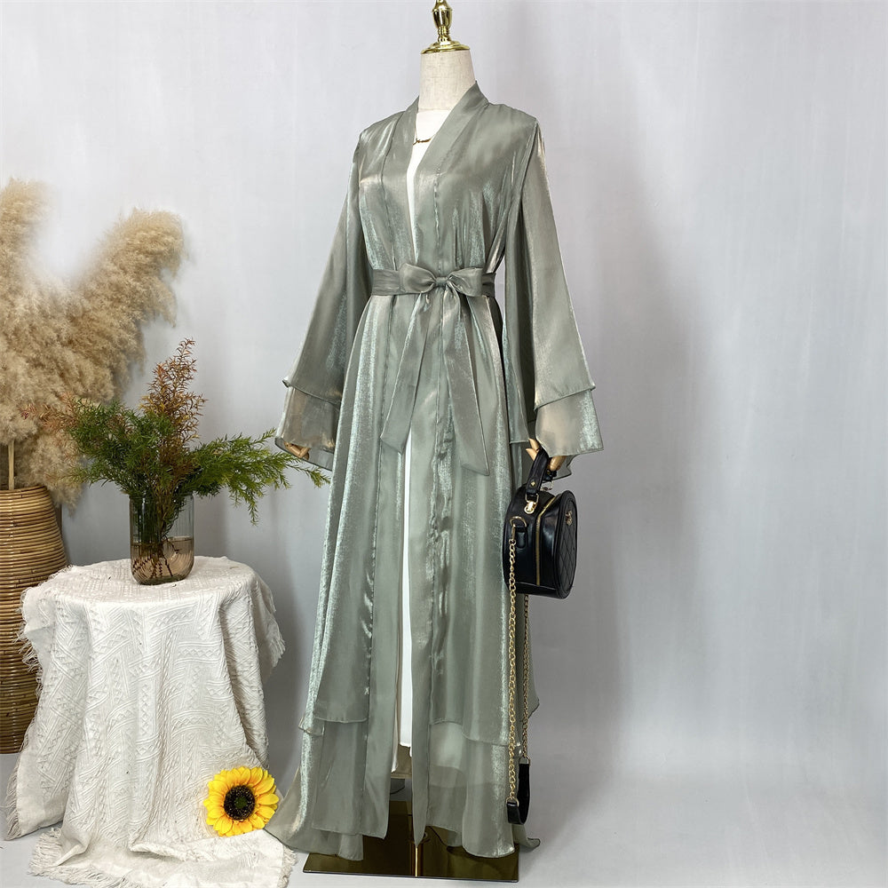 Organza Abaya Set - Sage Green - Nour Modesty