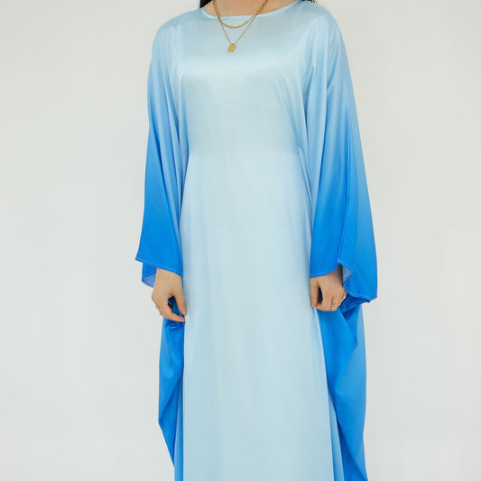 Luxury Ombre Butterfly Abaya - Blue - Nour Modesty