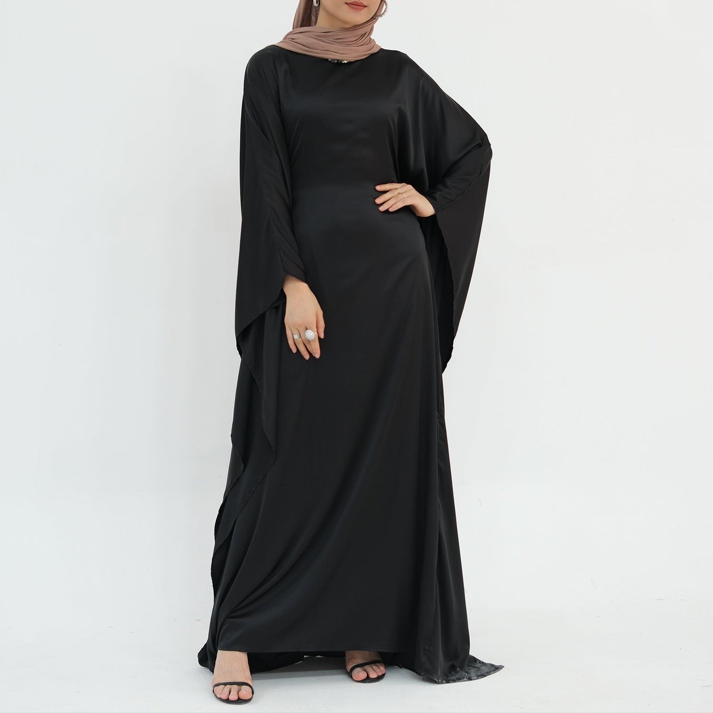 Luxury Silk Butterfly Abaya - Pink - Nour Modesty