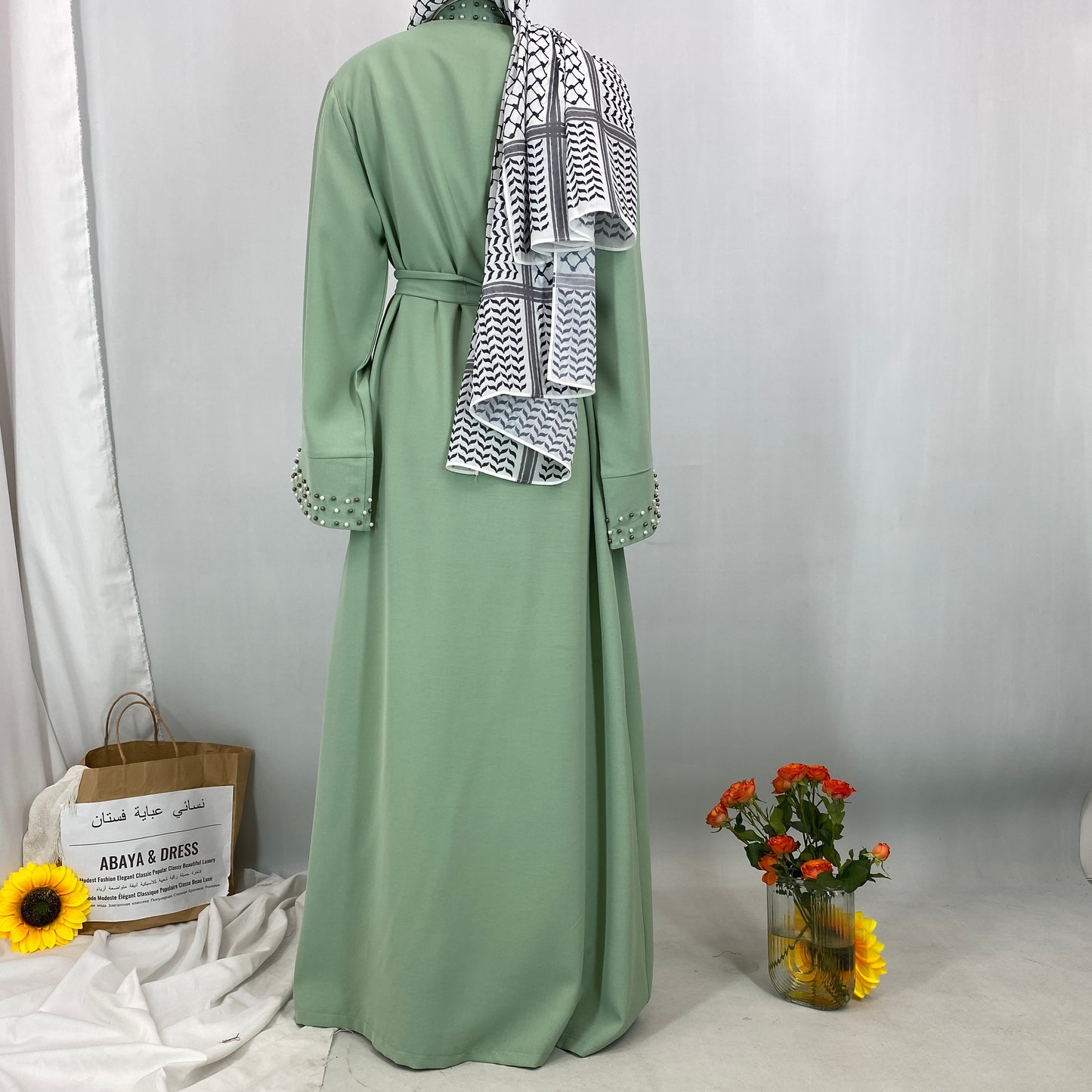Luxury Beaded Open Abaya