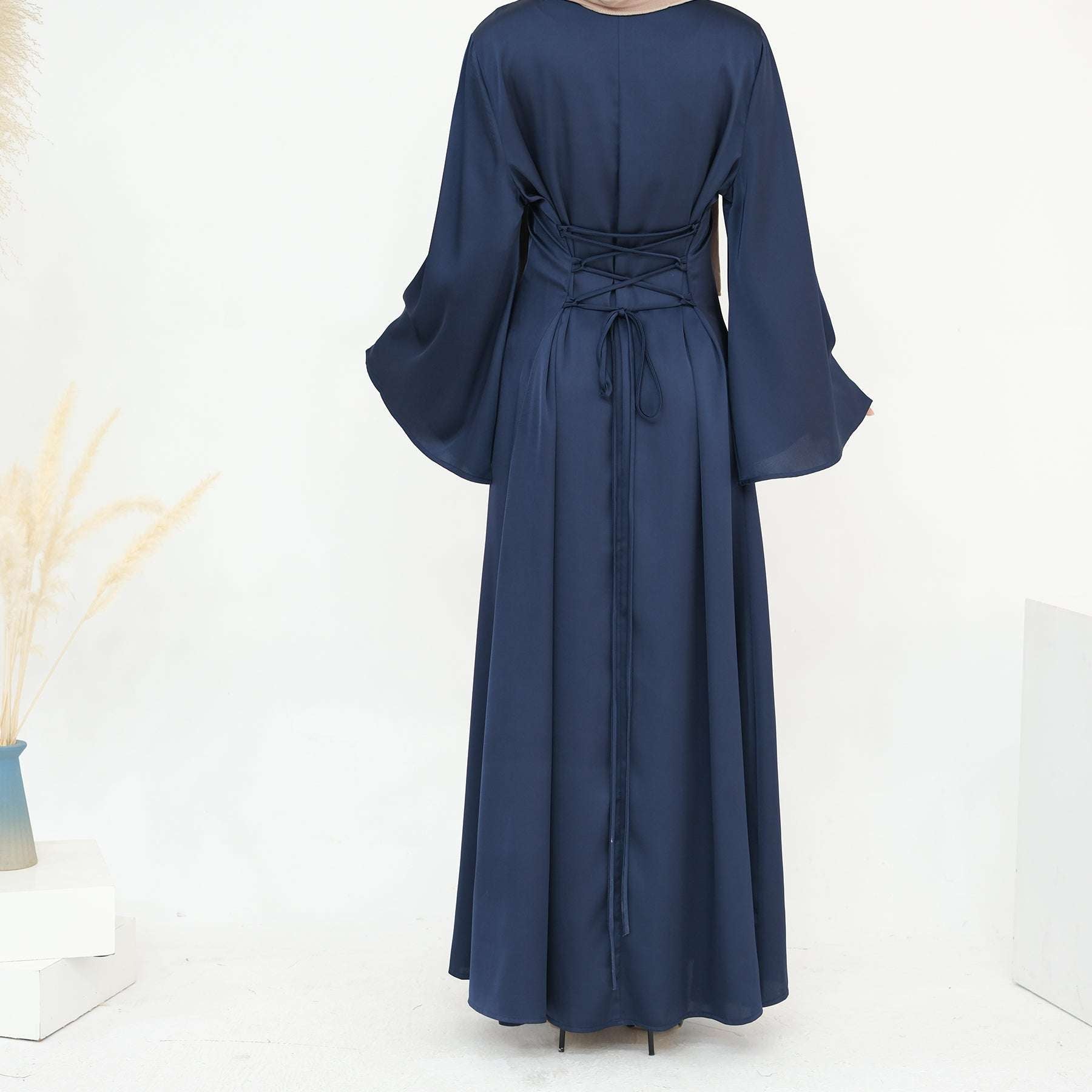 Luxury Long Satin Cape Dress