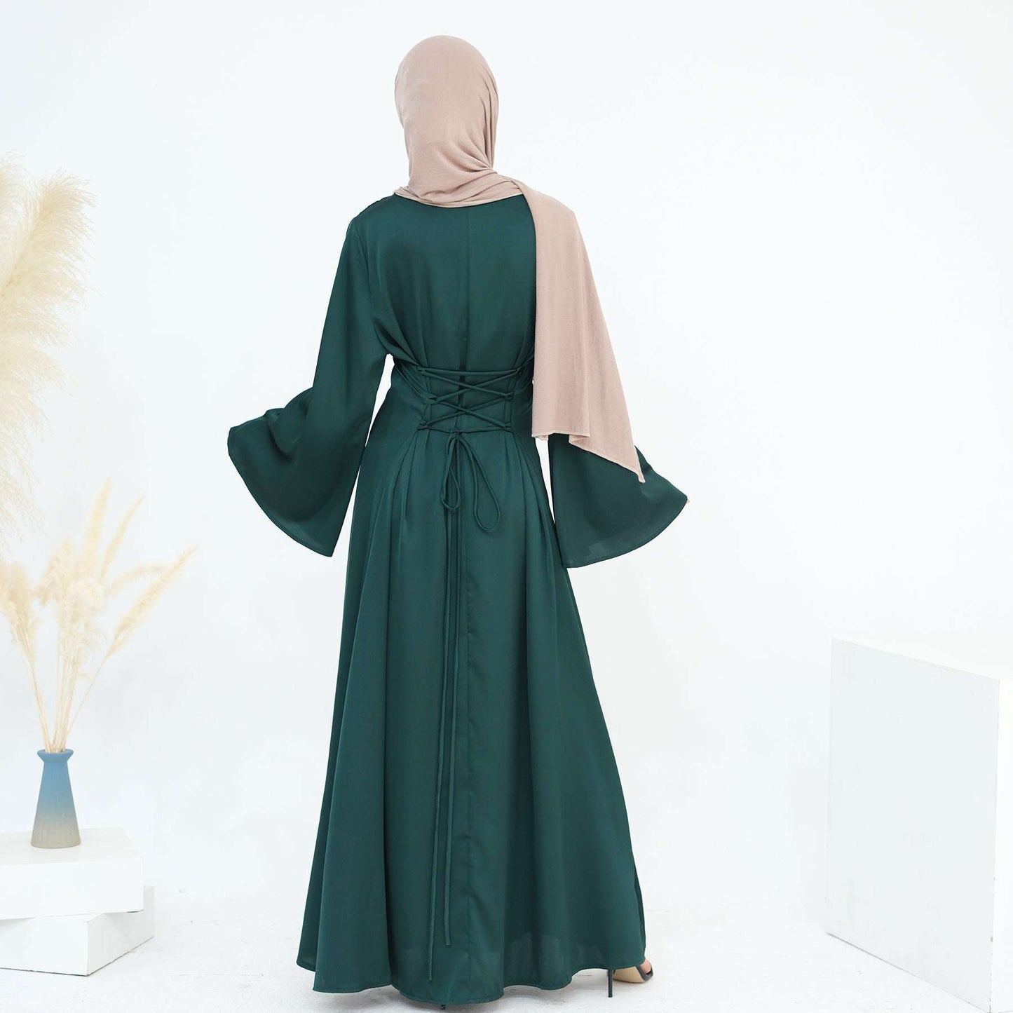 Luxury Long Satin Cape Dress