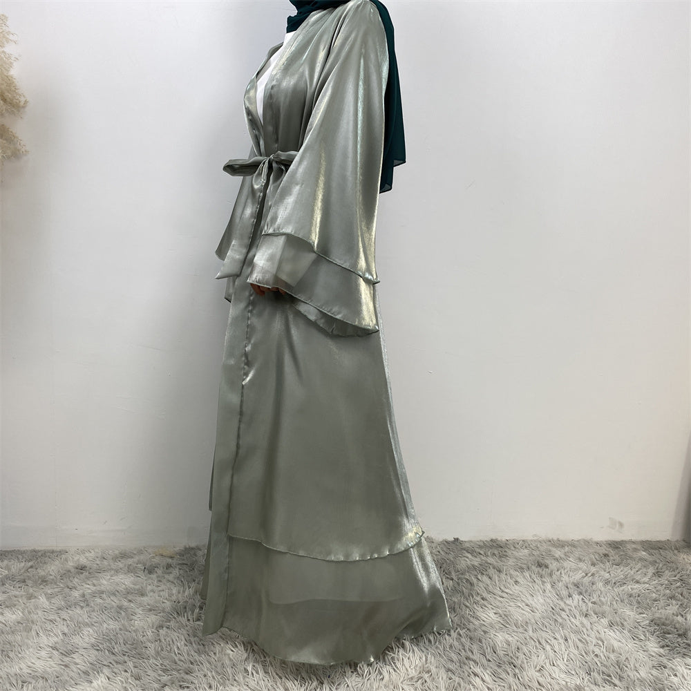 Organza Abaya Set - Sage Green - Nour Modesty