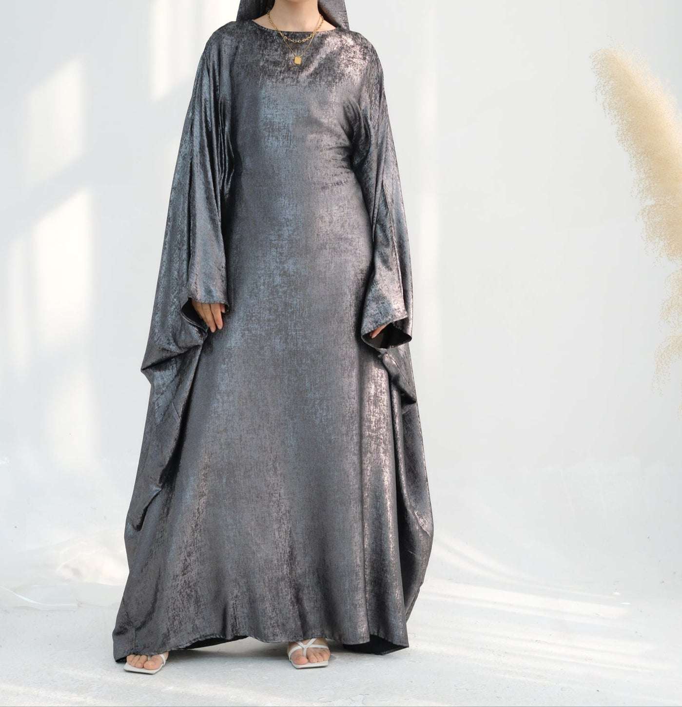 Luxury Butterfly Abaya - Rose Red