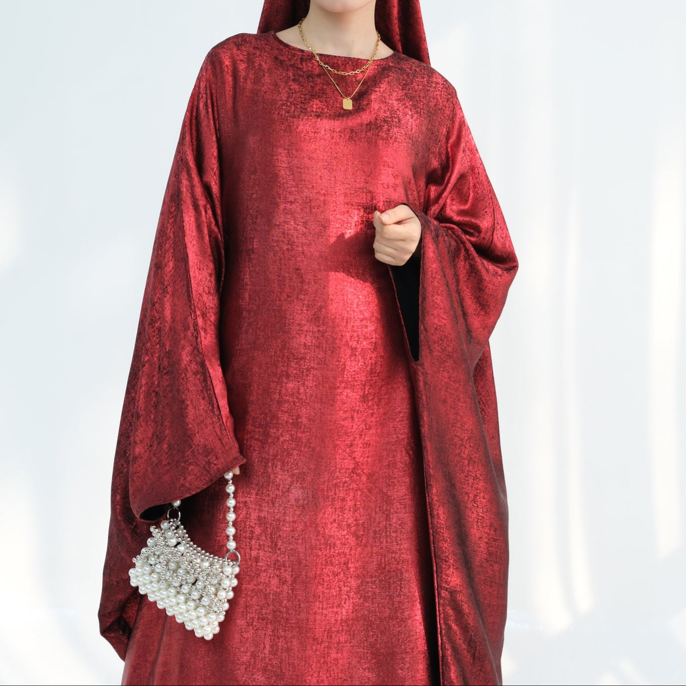 Luxury Butterfly Abaya - Red - Nour Modesty