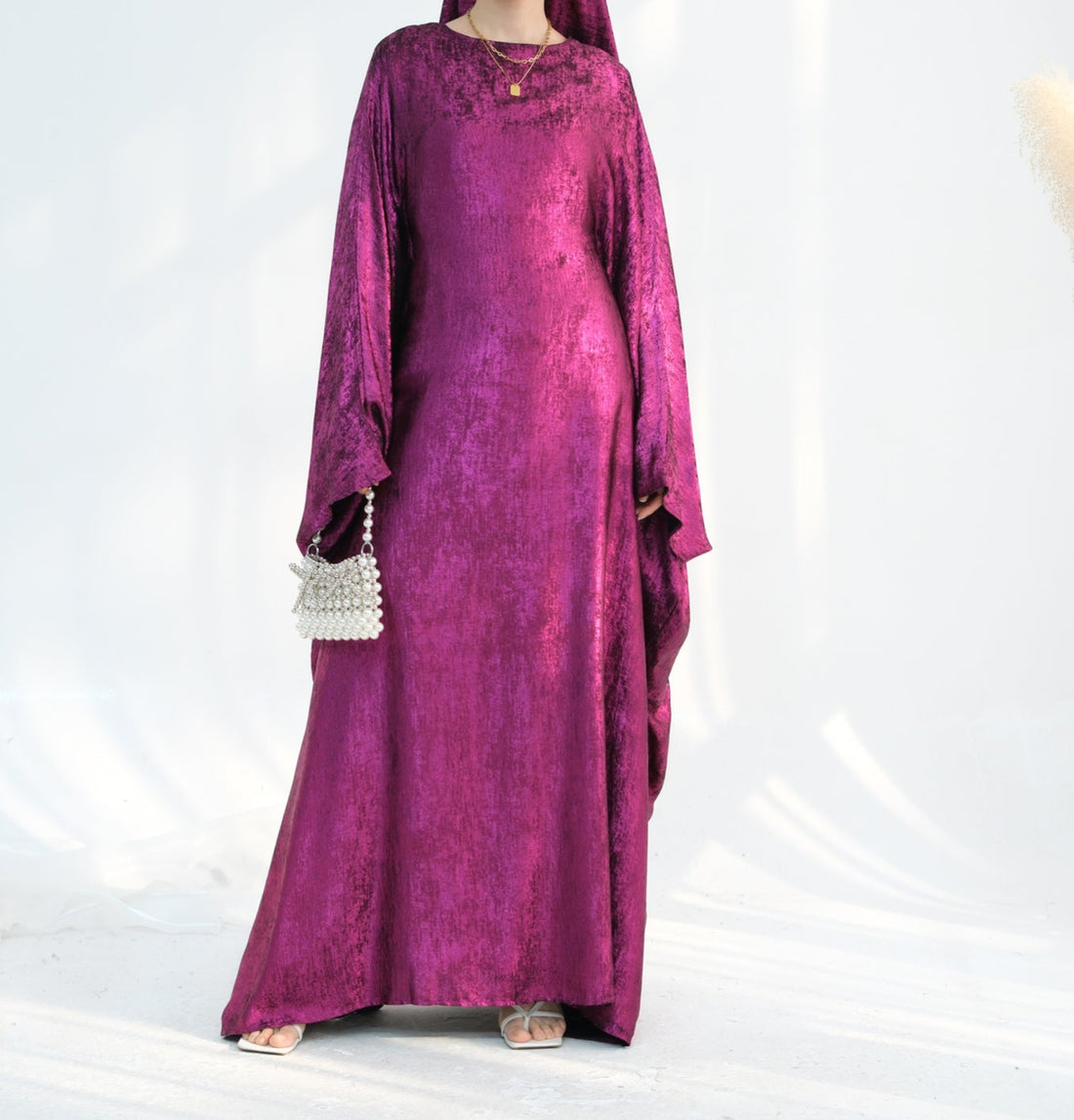 Luxury Butterfly Abaya - Red - Nour Modesty