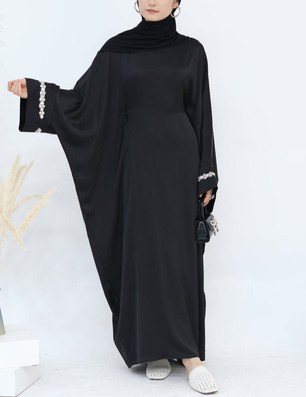 Butterfly Abaya Diamond - Black - Nour Modesty