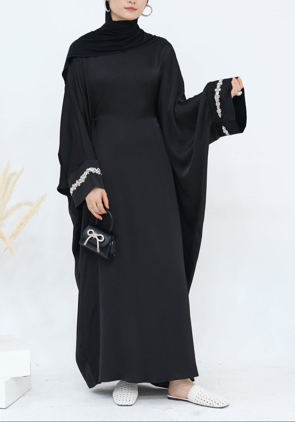 Butterfly Abaya Diamond - Black - Nour Modesty