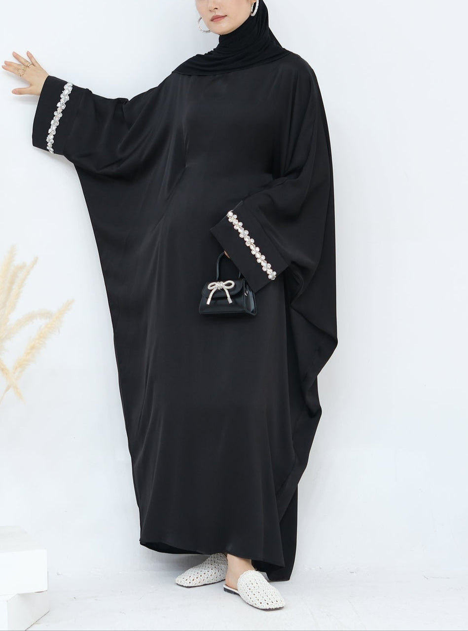 Butterfly Abaya Diamond - Black - Nour Modesty