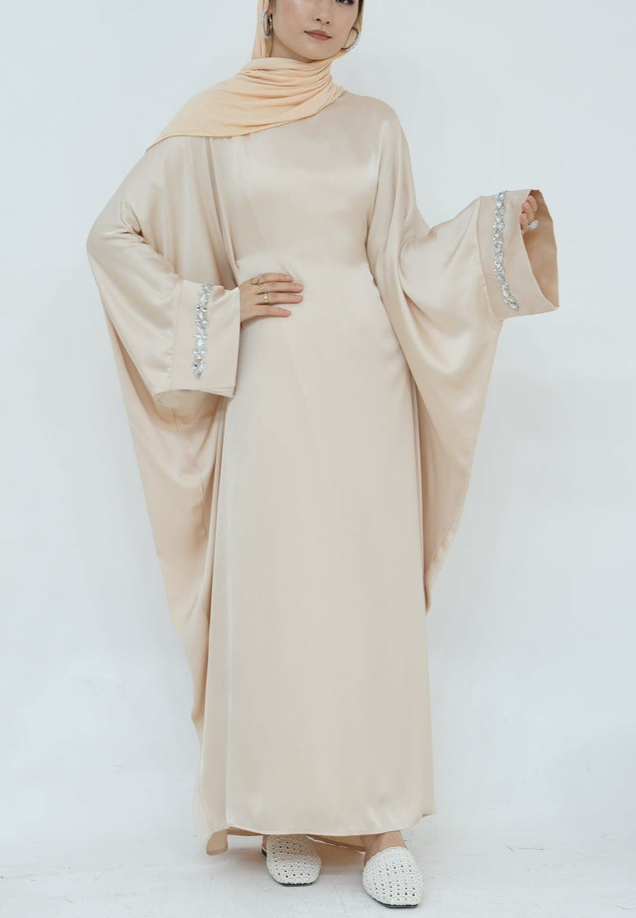 Butterfly Abaya Diamond - Emerald Green - Nour Modesty